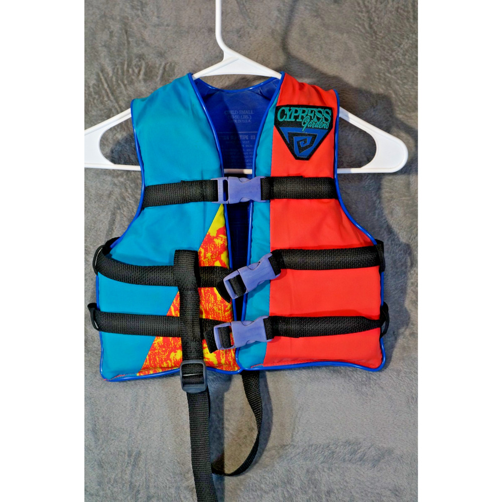 Cypress Gardens Type III Life‎ Vest Child Small 30–50 lbs Retro Neon USA